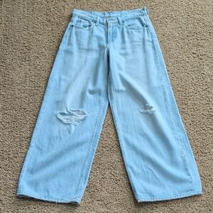 Mid Rise Baggy Wide Leg Jeans